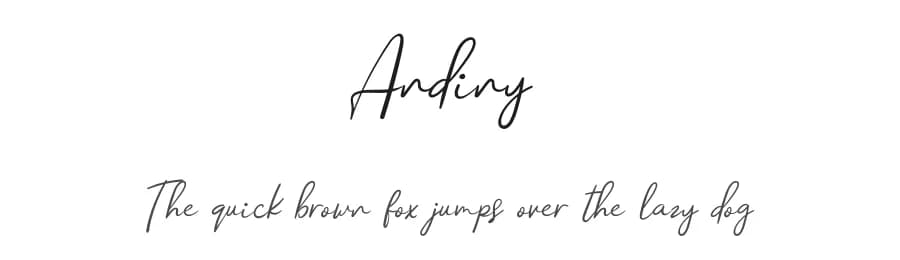 Andiny by twinletter — Script Handwritten Font