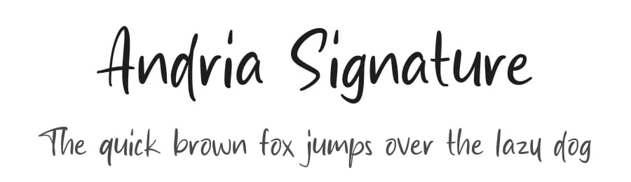 Andria Signature by MJType — Script Handwritten Font