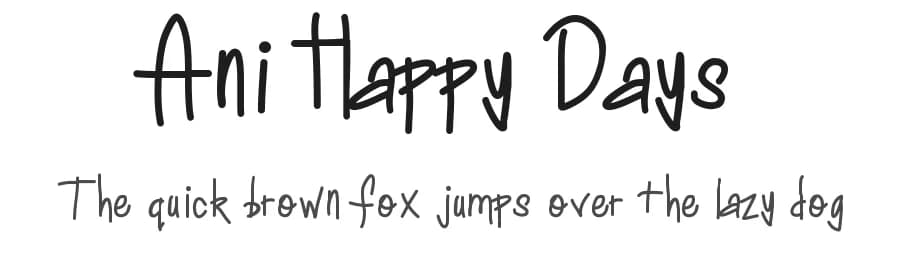 Ani Happy Days by Barbara Nixon — Script Handwritten Font