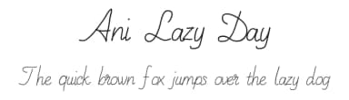 Ani Lazy Day by Barbara Nixon — Script Handwritten Font — thumbnail 1