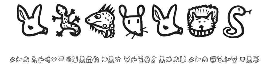 Animals by Squid Squid — Dingbats Font