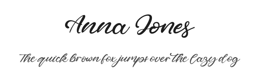 Anna Jones by Kong Font — Script Handwritten Font