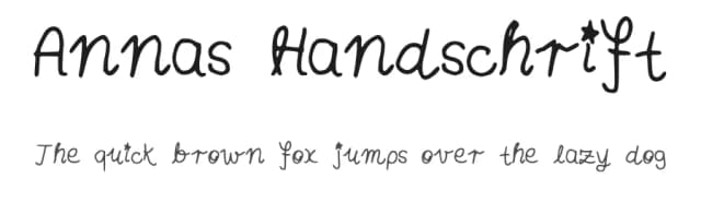 Annas Handschrift by Anna — Script Handwritten Font