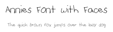Annies Font with Faces by Annie of the Elephants — Script Handwritten Font — thumbnail 1