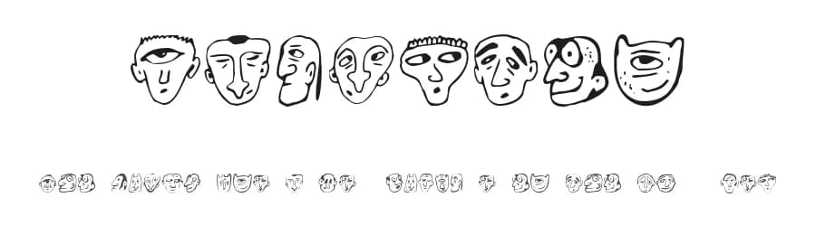 Ansigter by Vladimir Nikolic — Dingbats Font