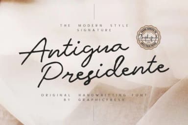 Antigua Presidente Font by Graphicfresh — Script Handwritten Font — thumbnail 1