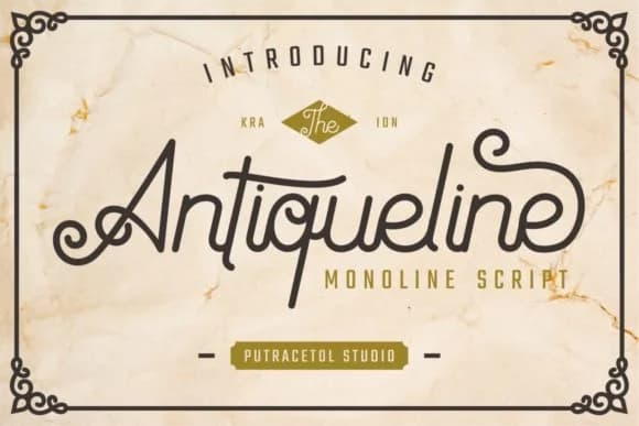 Antiqueline Font by putracetol — Script Handwritten Font