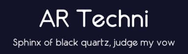 AR Techni by Heber X. Arroyo Arce — Sans Serif Font — thumbnail 2