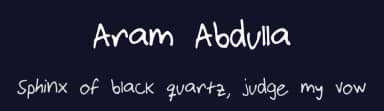 Aram Abdulla by Aaram Abdulla — Script Handwritten Font — thumbnail 2