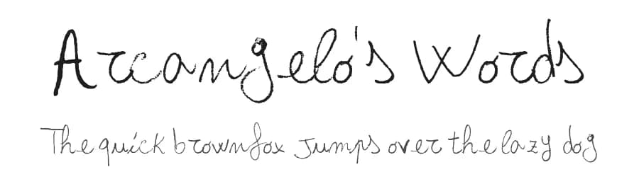 Arcangelo's Words by Arcangelo V. — Script Handwritten Font