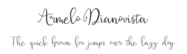 Armelo Dianovista by Imam Munandar — Script Handwritten Font