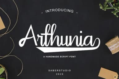 Arthunia Script Font by Saber Studio — Script Handwritten Font — thumbnail 1
