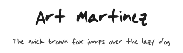 Art Martinez by Art Martinez — Script Handwritten Font