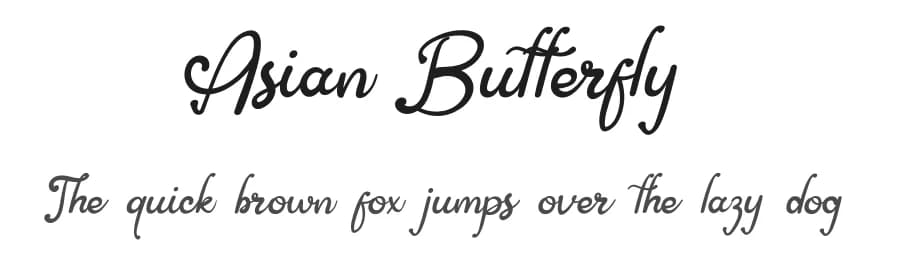 Asian Butterfly by Kateeng Ciu — Script Handwritten Font