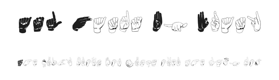 ASL Hands By Frank by Frank Gemignani — Dingbats Font