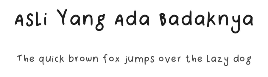 Asli Yang Ada Badaknya by Asli Yang ada badaknya — Script Handwritten Font