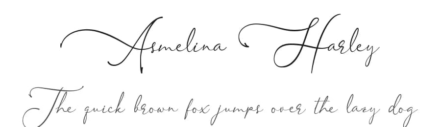 Asmelina Harley by Kotak Kuning Studio — Script Handwritten Font