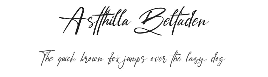 Astthilla Beltaden by Milea Sajojo — Script Handwritten Font