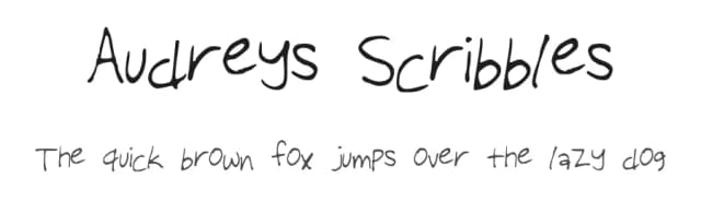 Audreys Scribbles by Random Scribblings — Script Handwritten Font