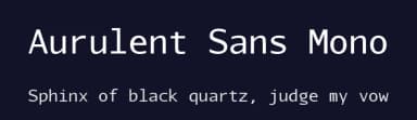 Aurulent Sans Mono by Stephen G. Hartke — Sans Serif Font — thumbnail 2
