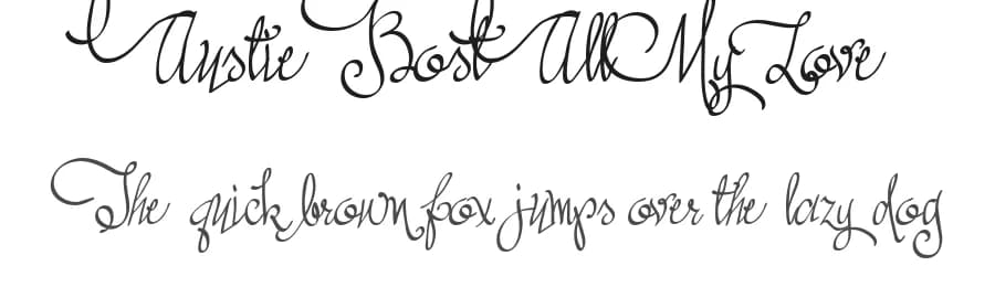 Austie Bost All My Love by Austie Bost Fonts — Script Handwritten Font