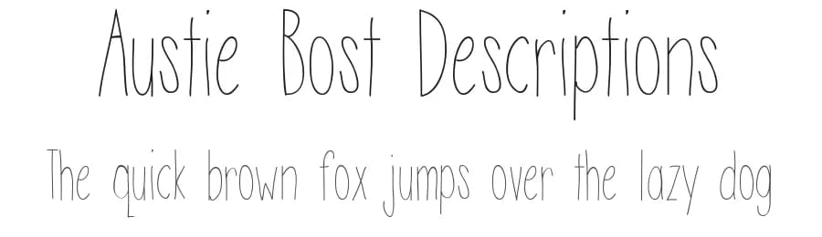 Austie Bost Descriptions by Austie Bost Fonts — Script Handwritten Font