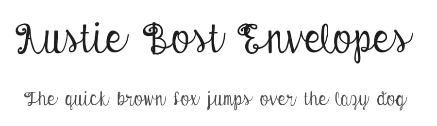 Austie Bost Envelopes by Austie Bost Fonts — Script Handwritten Font
