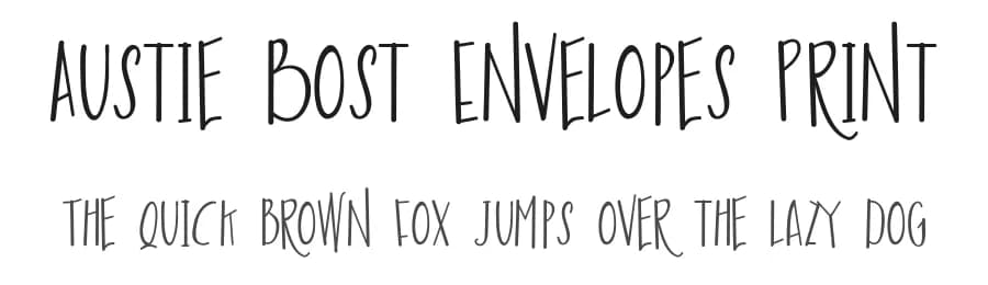 Austie Bost Envelopes Print by Austie Bost Fonts — Script Handwritten Font — preview 1