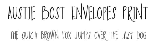 Austie Bost Envelopes Print by Austie Bost Fonts — Script Handwritten Font