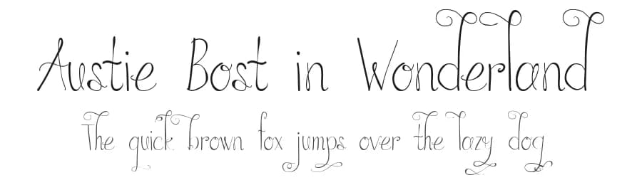 Austie Bost in Wonderland by Austie Bost Fonts — Script Handwritten Font