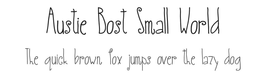 Austie Bost Small World by Austie Bost Fonts — Script Handwritten Font