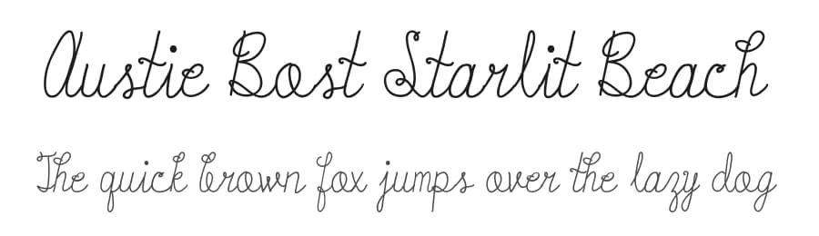 Austie Bost Starlit Beach by Austie Bost Fonts — Script Handwritten Font