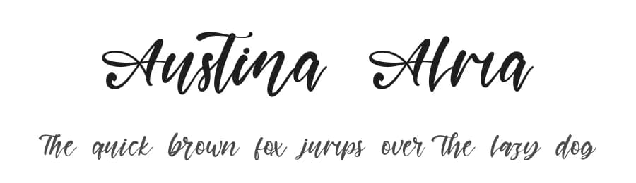 Austina Alma by Kong Font — Script Handwritten Font