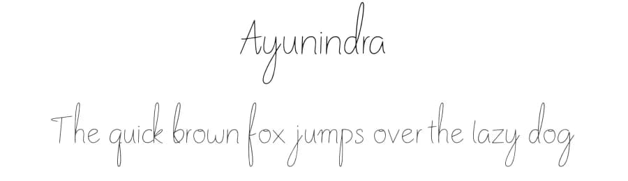 Ayunindra by I Putu Gede Krisna — Script Handwritten Font — preview 1