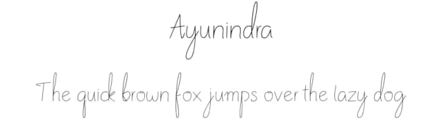 Ayunindra by I Putu Gede Krisna — Script Handwritten Font