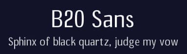 B20 Sans by Dmitry Barsukov — Sans Serif Font — thumbnail 2