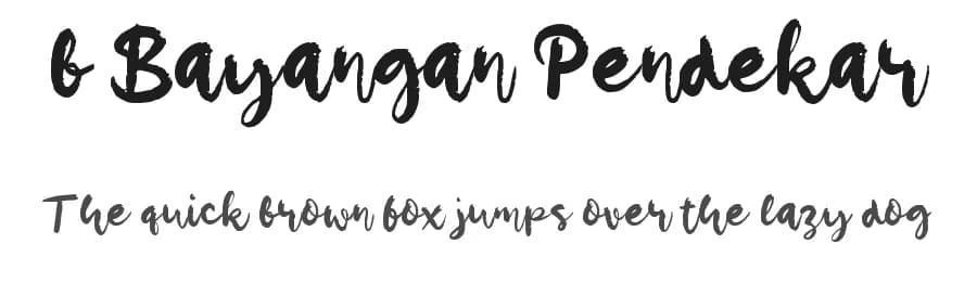 b Bayangan Pendekar by wepfont.com — Script Handwritten Font