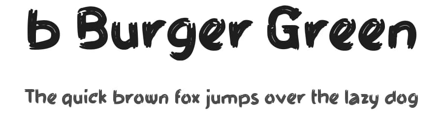 b Burger Green by wepfont.com — Script Handwritten Font