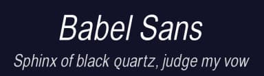 Babel Sans by Manfred Klein — Sans Serif Font — thumbnail 2
