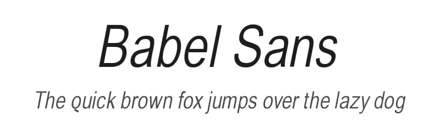 Babel Sans by Manfred Klein — Sans Serif Font