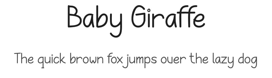Baby Giraffe by Shiddiq Art — Script Handwritten Font