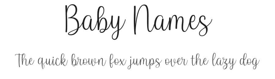 Baby Names by Brithos Type — Script Handwritten Font