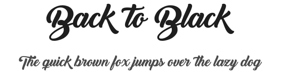 Back to Black by Misti's Fonts — Script Handwritten Font