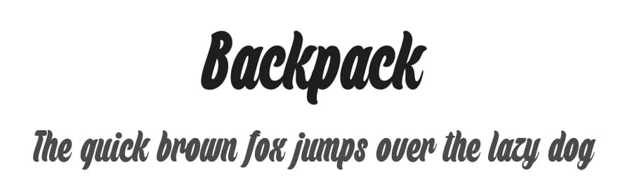 Backpack by Måns Grebäck — Script Handwritten Font