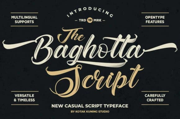 Baghotta Font by Kotak Kuning Studio — Script Handwritten Font
