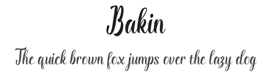Bakin by Rama type — Script Handwritten Font
