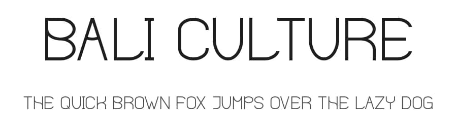 Bali Culture by Rangga Putra Budi Pratama — Sans Serif Font