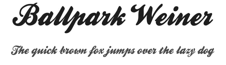 Ballpark Weiner by Mickey Rossi — Script Handwritten Font