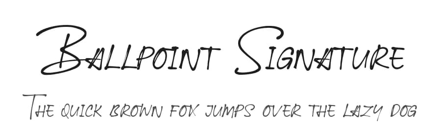 Ballpoint Signature by Viswell Studio — Script Handwritten Font