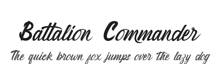 Battalion Commander by Kong Font — Script Handwritten Font